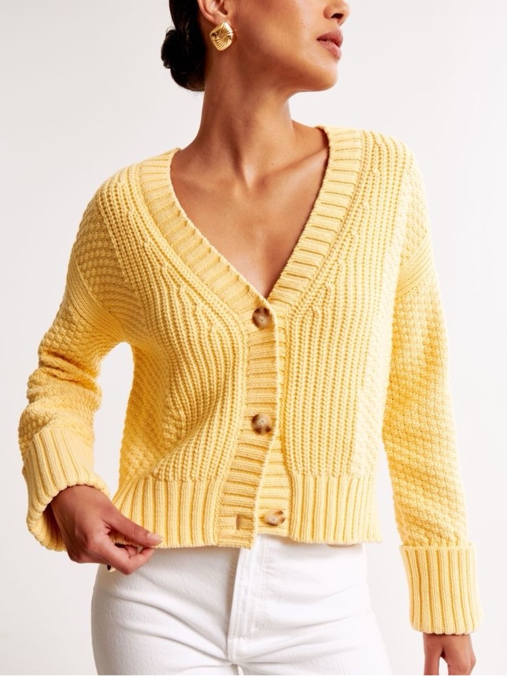 The A&F Cameron Cotton-Blend Seed Stitch Cardigan